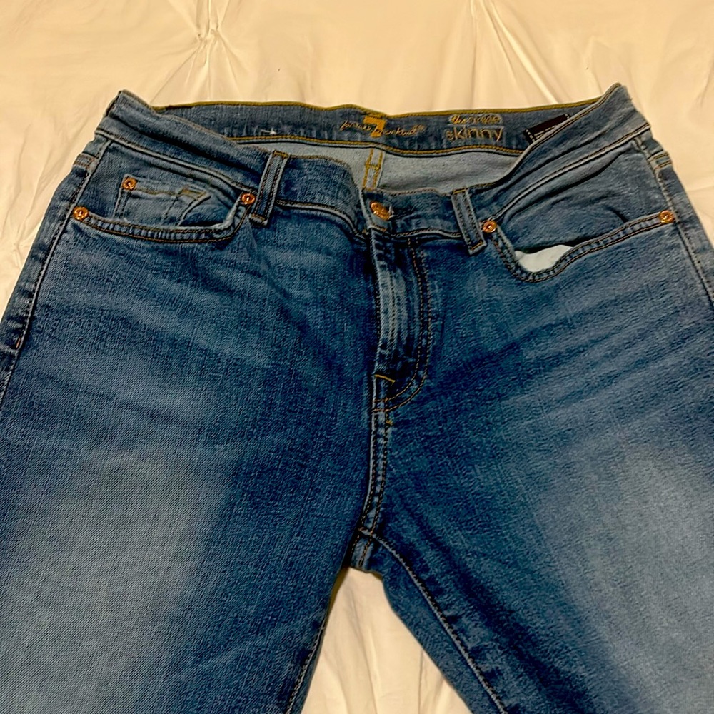 7 women’s jeans the ankle skinny light wash